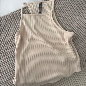 Vuori Beige Ribbed Women's Top